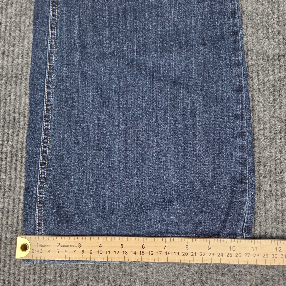 White House Black Market Blanc Trouser Leg Jeans Dark Wash Blue Size 8 - Picture 10 of 11